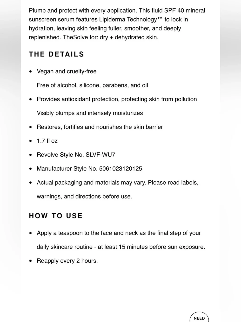 Volumize + Restore Serum Sunscreen - Green